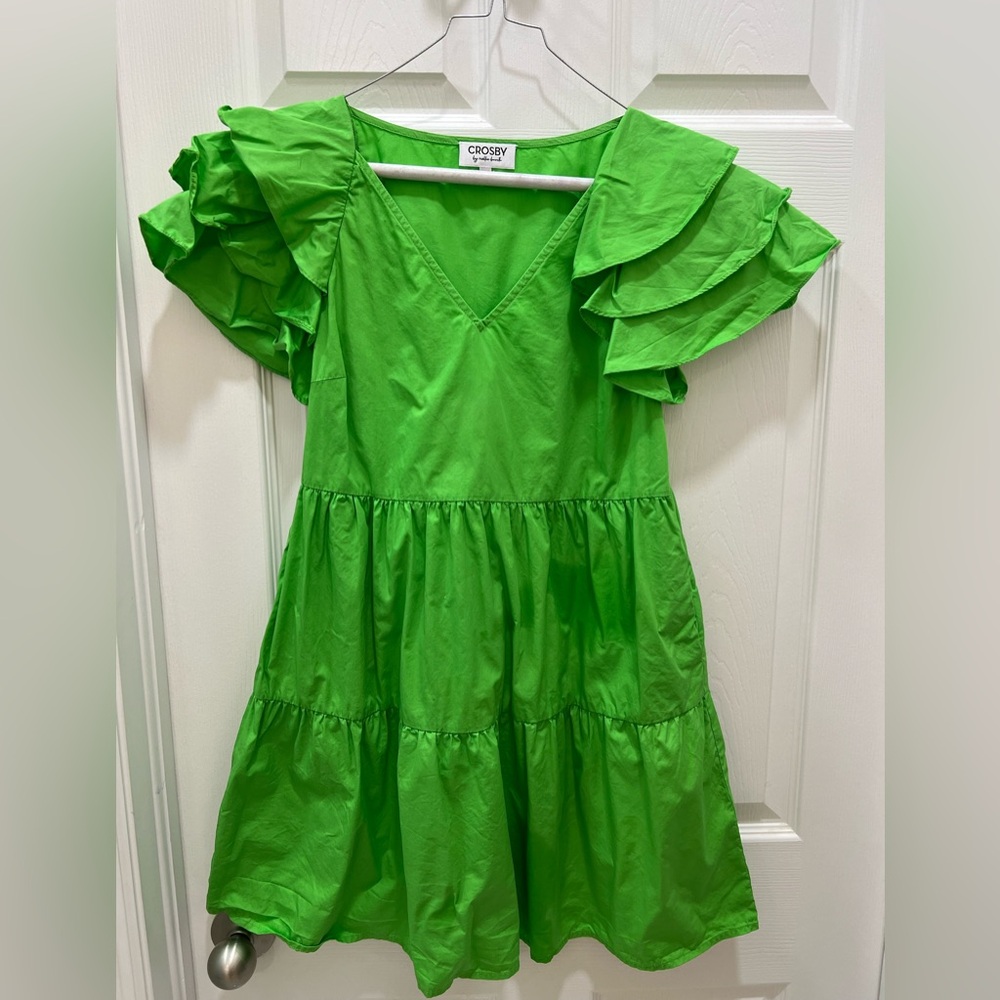 Crosby mini dress with ruffles. Only worn once, excellent condition. Smoke free.